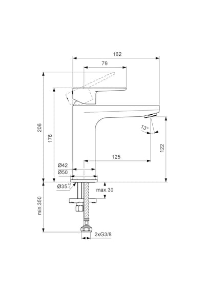 Ideal Standard Cerafine O Grande Yüksek Tip Lavabo Bataryası Mat Siyah Bc554xg Siyah