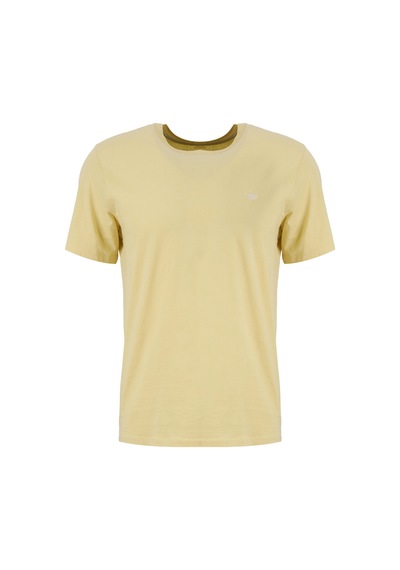 Dockers Sarı Erkek Slim Fit Logo Baskılı %100 Pamuk T-shirt A3143-30 Bej