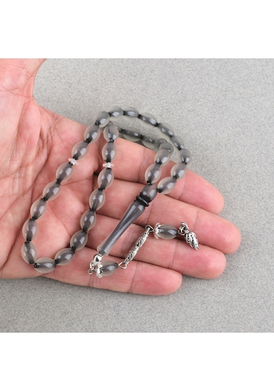 Kedigözü Alpaka Püsküllü Beyzi Kesim 7x11mm Tesbih- Siyah