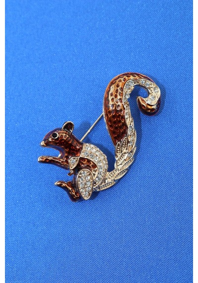 Zirkon Taşlı Sincap Broş. Yaka İğnesi Kelebek Broş. Taşlı Broş. Kadın Broş, Erkek Broş. Sincap Broş. Gold