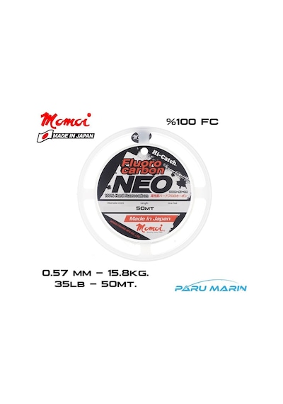 Momoi Hi-catch Neo %100 Fc Shock Leader 0.57mm-15.8kg. 50mt.