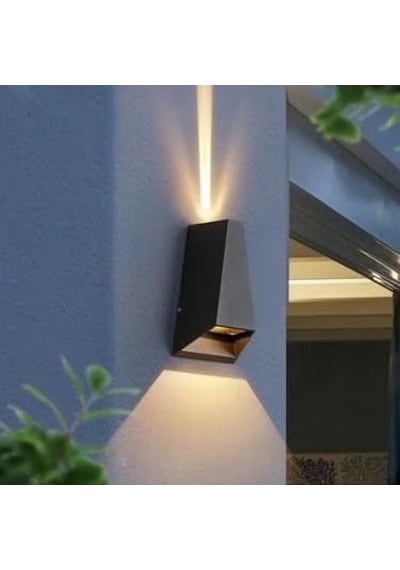 Elektrikle Çalışır, 6 Watt, 3200 Kelvin Sarı Işık Ledli İç Ve Dış Mekan Led Aplik, Çift Yönlü Aplik Siyah
