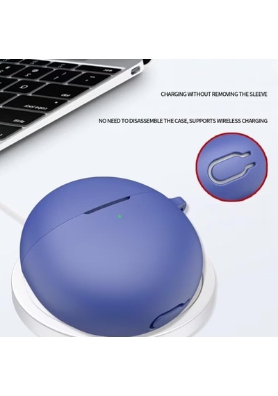 Huawei Freebuds 7i İle Uyumlu Yüksek Kalite Çizilmeye Dayanıklı Koruyucu Yumuşak Silikon Kulaklık Kılıfı Kancalı Fb-7i Siyah