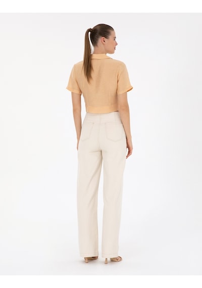 Pierre Cardin Kadın Krem Pantolon Kanvas-chino 50289795-vr071