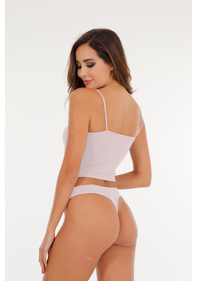 Sensu Kadın Fitilli Soft Renkler 3'lü Tanga Külot Set - Kts4052 Kahve Kahve