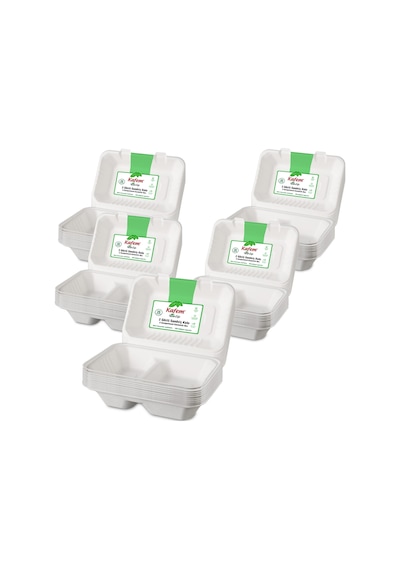 Kafem Ekolojik 2 Göz Kapaklı Karton Tabak 25 Li X 5 Paket