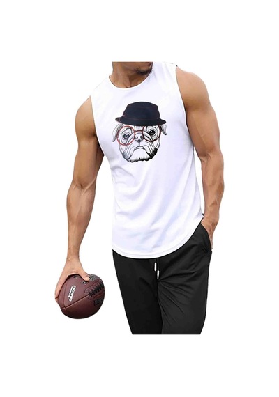Bluu Curiouscool Kolsuz Sporcu T-shirt Tank Top Spor Atlet