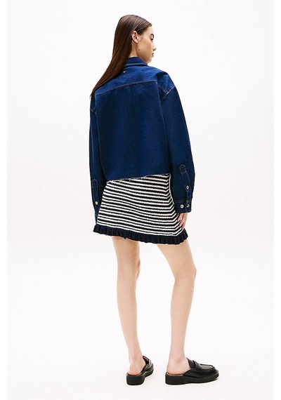 Tommy Jeans Kadın Gömlek-dw0dw20567 Denim Blue Çok Renkli