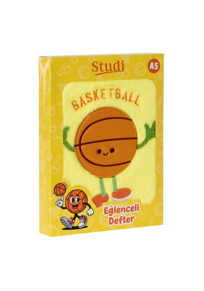 Pelüş Ve Eğlenceli Defter - Basketbol Topu Figürlü Sarı