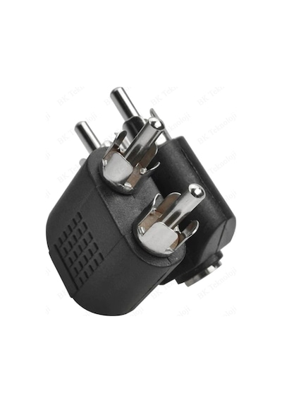2 RCA Erkek to 3.5 mm Aux Stereo Dişi Ses Ayırıcı Adaptör