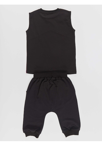 Denokids Şimşek Maske Erkek Çocuk T-shirt Kapri Şort akım
