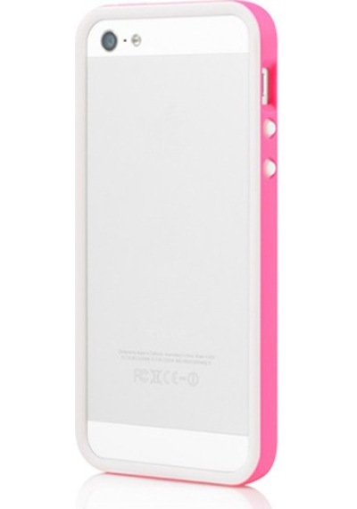 Tavik Apple Uyumlu iPhone Se/5s/5 İle Kılıf Bumper Beyaz Pembe Pkg1170