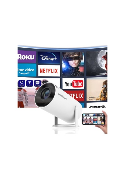 Ayrex Limimart 5g Wifi Projektör, 4k Destek, 130 '' Ekranlı 5.0 Bluetooth Hoparlör, Otomatik Keystone Düzeltme, Andr