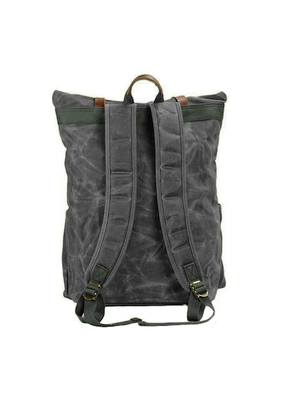 Diwu Retro Mumlu Kanvas Deri Büyük Outdoor Sırt Çantası Gri Çok Renkli