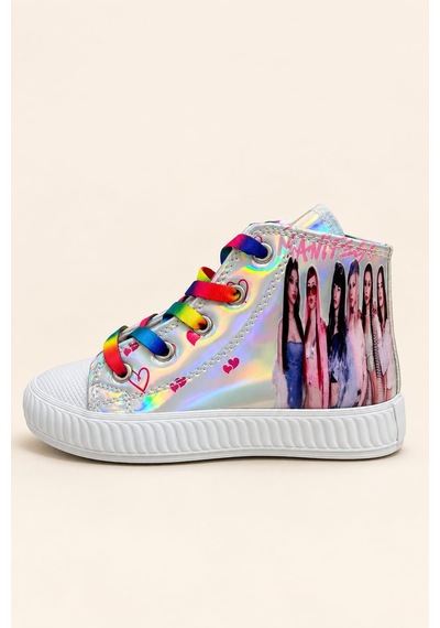 Nese Shoes Manifest, Unicorn Baskılı Kız Çocuk Işıklı Sneaker.spor Ayakkabı Gri