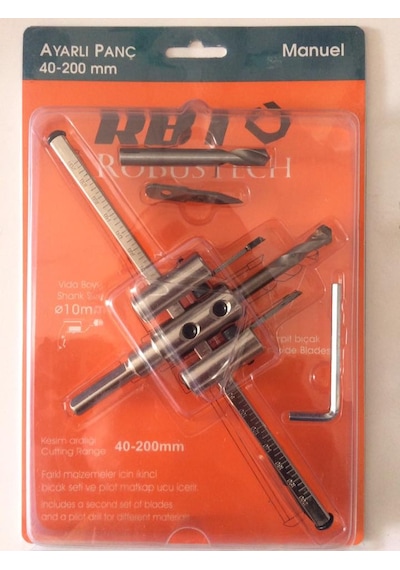 Rbt 40x200 Ayarlı Panç Seti Karpit Bıçaklı Mermer Alçıpan Panç