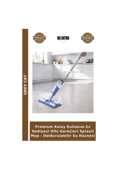 Premium Kolay Kullanım Ev Hediyesi Ofis Gereçleri Spreyli Mop - Doldurulabilir Su Haznesi Çok Renkli