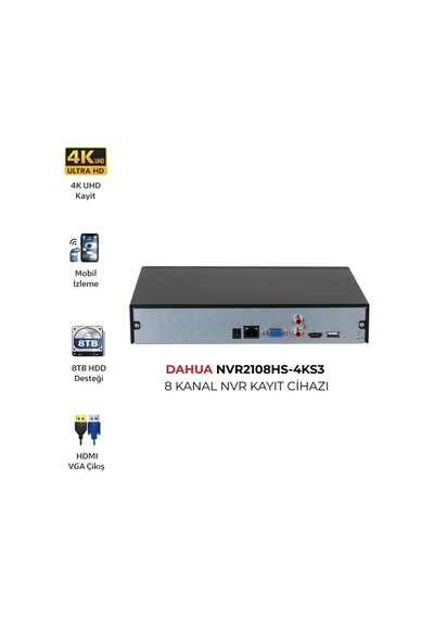 Nvr2108hs-4ks3 8 Kanal Profesyonel Güvenlik Nvr