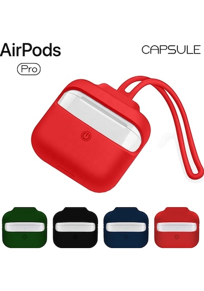 Blogy Apple Uyumlu AirPods Pro İle Silikon Kılıf Red Kırmızı