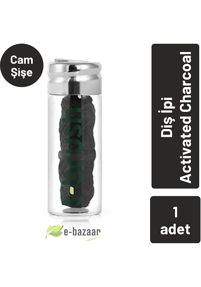 T-Brush Activated Charcoal Cam Şişe Diş İpi - 30 metre