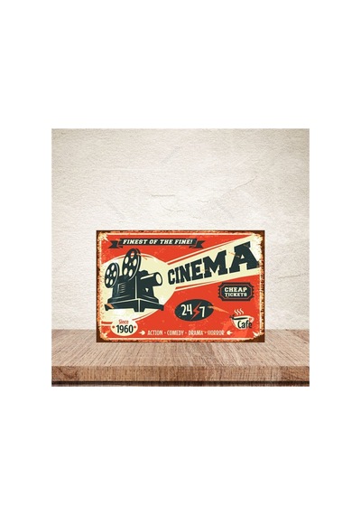 Cinema Tasarımlı 20-30 Cm Retro Ahşap Poster Çok Renkli - 743300991 Çok Renkli