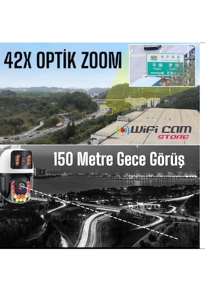 İcsee 8 Mp Çift Kameralı 42x Optik Zoom Metal Kasa Kamera