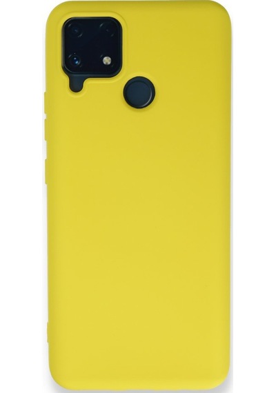 Realme C25 İçi Kadife Kaplı Esnek Silikon Kapak Ryc/ Nano Lansman Sarı