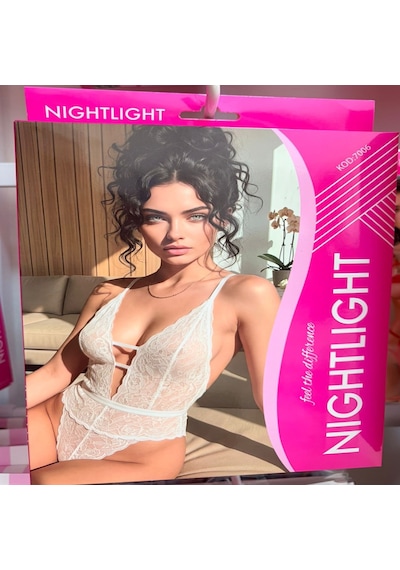 Night Light Nightlight Beyaz Dantel Model