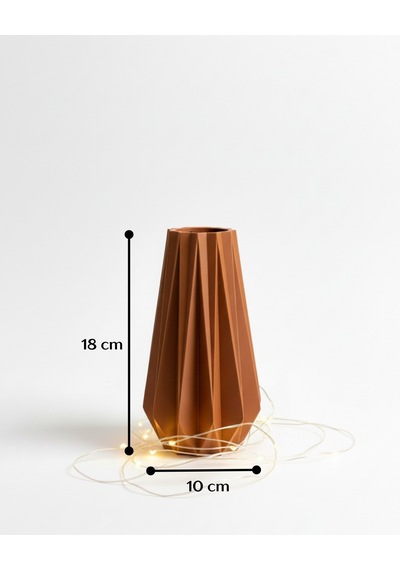 Elana Design Tria Vazo - Modern Tasarımlı Şık Çiçek Vazosu Kiremit