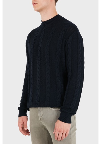Armani Exchange Yün Karışımlı Örgü Desenli Bisiklet Yaka Kazak Erkek Kazak Xm003563 Af14008 Ub101 Lacivert Armani Exchange Yün Karışımlı Örgü Desenli Bisiklet Yaka Kazak Erkek Kazak Xm003563 Af14008 Ub101 Lacivert