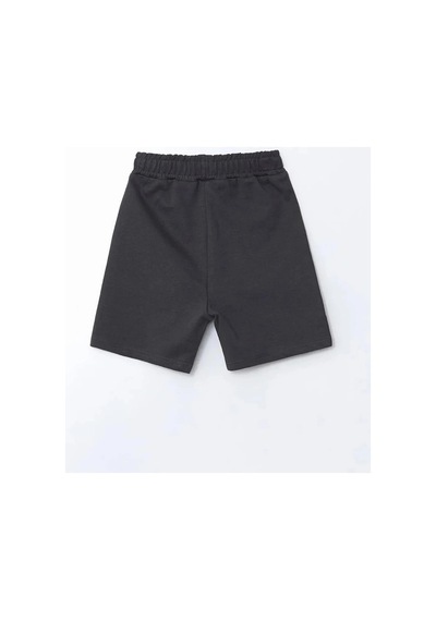 LC Waikiki Lcw Kids Antrasit Basic Beli Lastikli Pamuklu Erkek Çocuk Şort Anthracıte