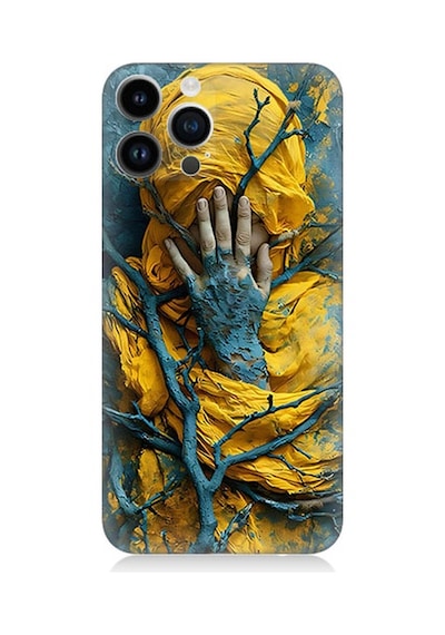 Apple Uyumlu iPhone 14 Pro  Sarı Yağmurluk Desenli Silikon Kılıf