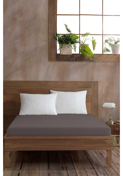 Elart Ranfors Pamuk Fitted Çift Kişilik Çarşaf 160X200Cm Antrasit-Antrasit-Çift Kişilik