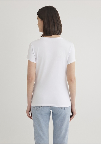 Mavi - Beyaz Basic Tişört 162767-620 Beyaz