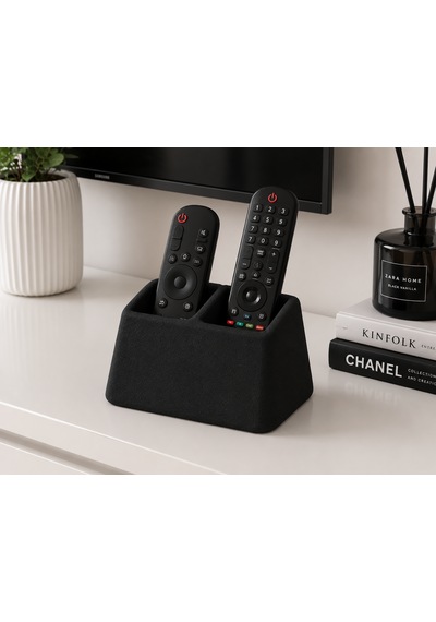 2 Bölmeli Tv Kumanda Düzenleyici Siyah Kumandalık Organizer Tv Sehpası Ve Orta Sehpa Kumanda Standı 16 X 8 X 9 Cm Koyu Siyah