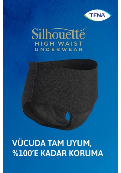 Silhouette Plus Kadınlara Özel Yüksek Bel Emici Külot Siyah M 9'lu 2 Paket 18 Adet