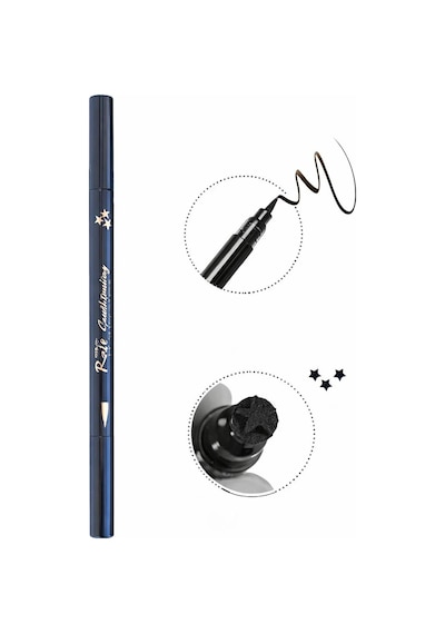 3b Trend Çift Uçlu Yıldız Desenli Kalem Eyeliner 001 Black