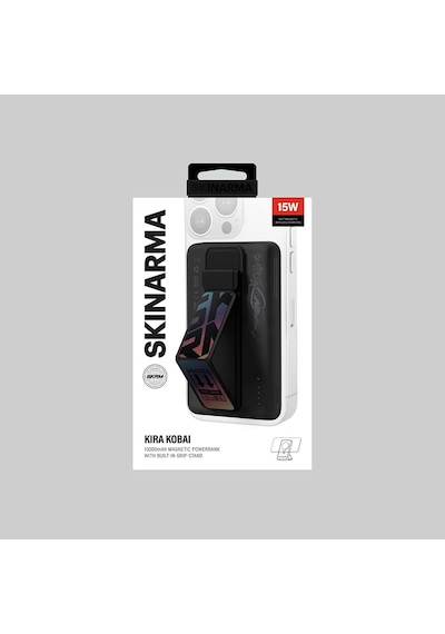 Skinarma Kira Kobai Holografik Tasarımlı Standlı Wireless Ve Pd Özellik Powerbank 20w 10000mah Siyah