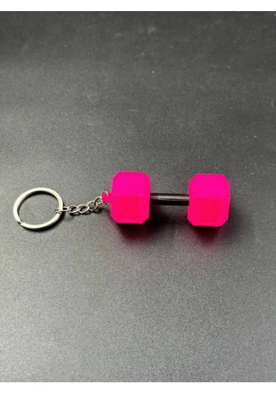 Mini Dambıl 45lb Anahtarlık - Pembe Siyah Pembe - Siyah