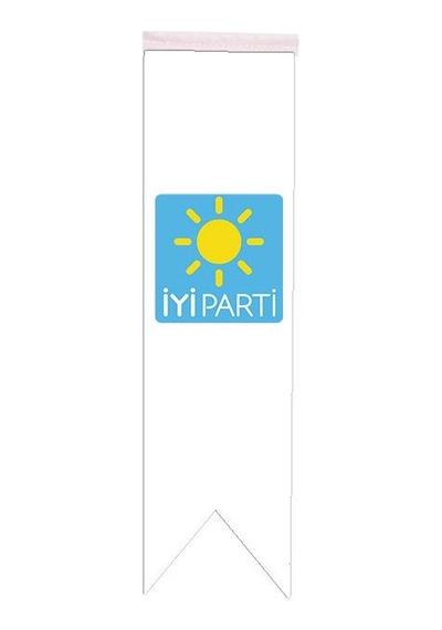 Masa Üstü Kırlangıç İyi Parti Bayrağı - 8X30Cm Çift Taraflı Saten