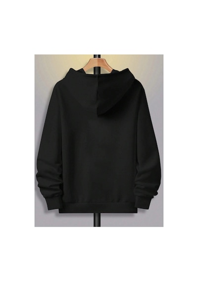 Tarzsokak Unisex Kadın/erkek Siyah Stays The Same Baskılı Oversize Kapüşonlu Sweatshirt