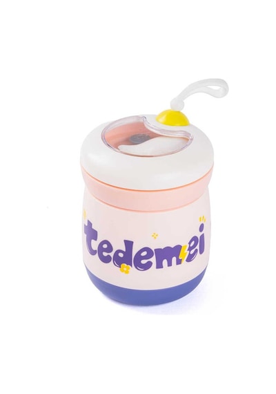 Tantitoni Tedemeı Pembe Paslanmaz Çelik Kaşıklı Yemek Taşıma Kabı 450 Ml Pembe