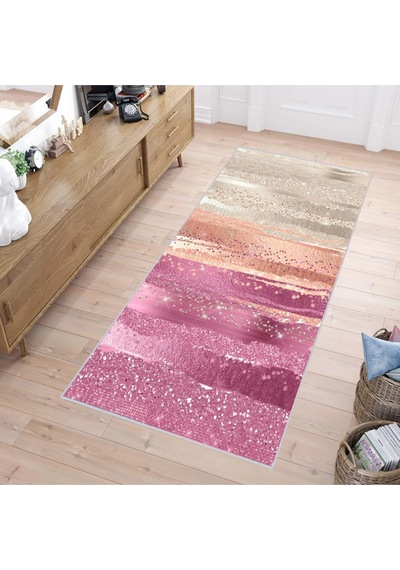 Rovigo Home Dijital Baskı Yıkanabilir Kaymaz Taban Salon Halısı RVG0241 Çok Renkli