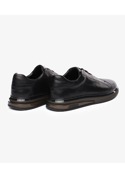 Greyder 64726 Siyah Hakiki Deri Slip-on Bağcıklı Erkek Deri Sneaker Ayakkabı