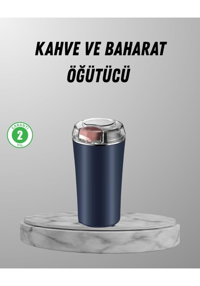 Elektrikli Kahve Ve Baharat Öğütücü Güçlü Motor Paslanmaz Çelik Gövde Kolay Temizlik Gri