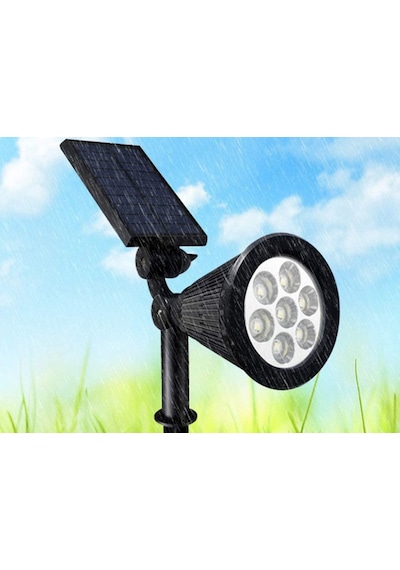 2 Adet 7 Watt Solar Güneş Enerjili Kazıklı Çim Armatür Amber Rgb