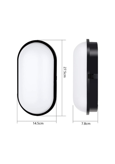 Su Geçirmez 20w Siyah Kasa Gün Işık 4200k Bahçe Teras Banyo İç Dış Mekan Led Işık 2000lm 1 Adet