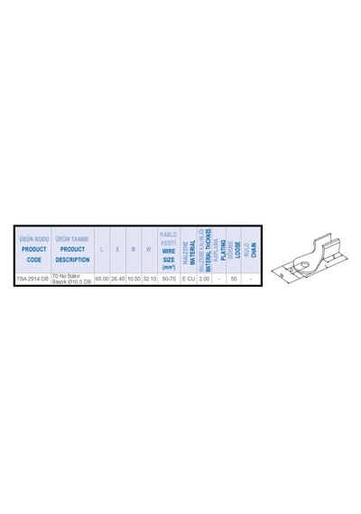 Bkr-70 Kablo Ucu Bakır 10.5 Mm