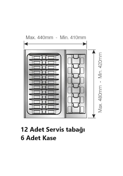 Tify Çekmece Içi Tabaklık Ve Kaselik Düzenleyici Yandan 3cm, Boydan 6cm Kesilebilir 44x48 Cm Sku: Smg8690010592286 A