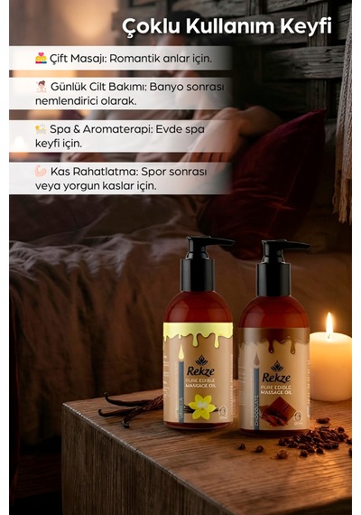 Aromaterapi Masaj Yağı 120 Ml Yenilebilir Vanilya Ve Çikolata Aromalı - 300728325
